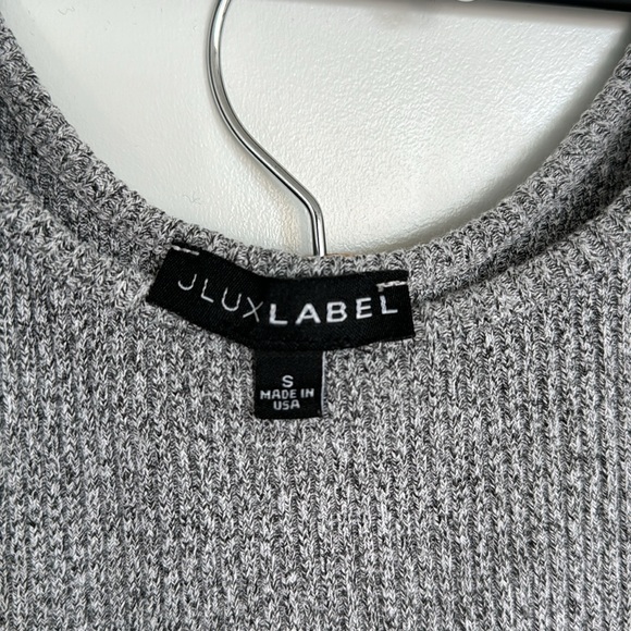 JLux Label Ribbed Skirt Set in Heather Grey - Picture 3 of 3